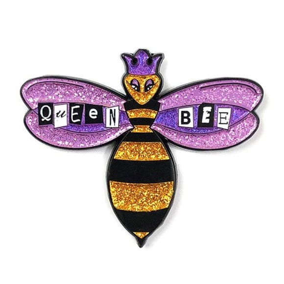 Jewelry - 5/$20 Queen Bee Glitter Enamel Pin